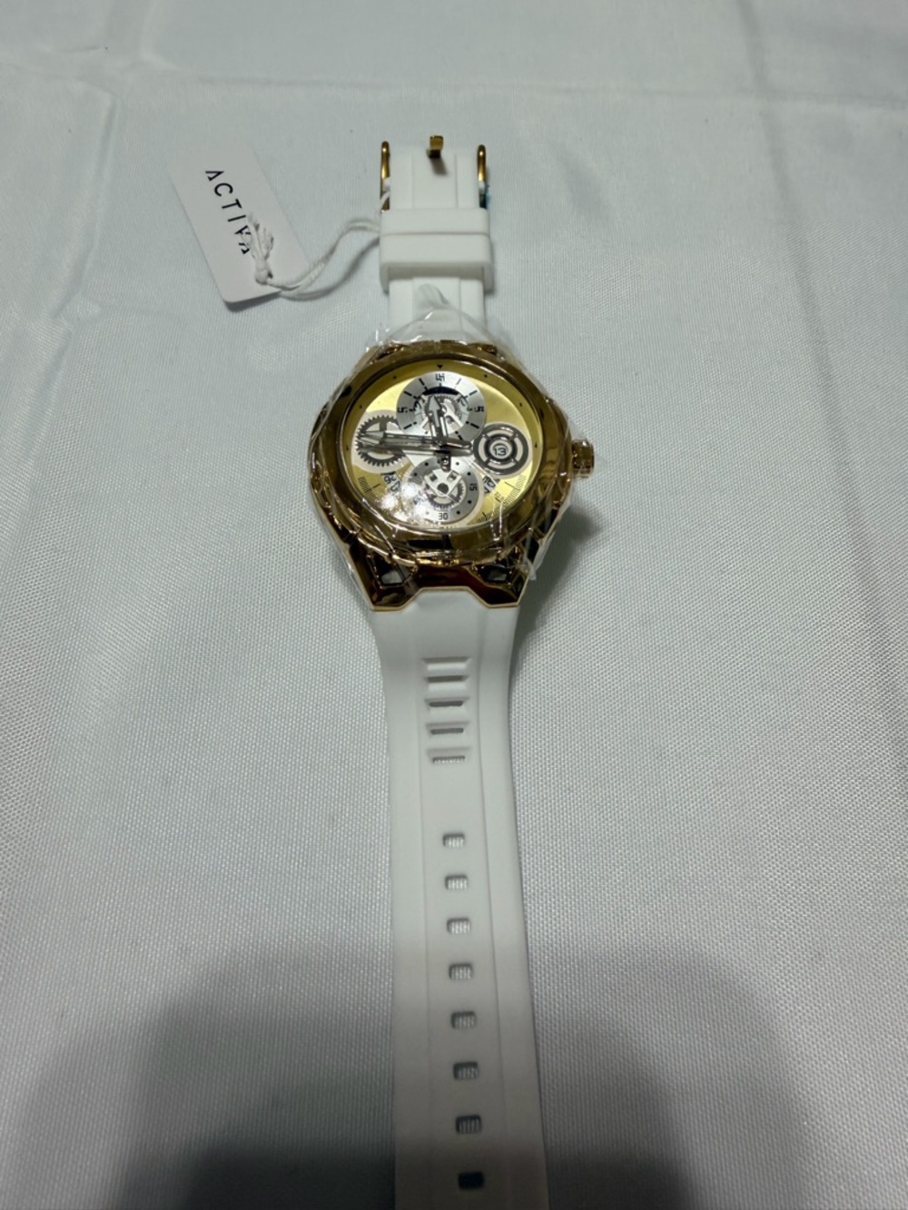 Activa by Invicta Gold-Tone Chronograph Watch with White Strap - Picture 6 of 7